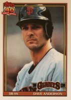 1991 Topps Tiffany #572 Dave Anderson Baseball Card