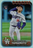 2024 Topps #553 Yoshinobu Yamamoto Rainbow Foil Baseball Card