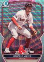 2023 Bowman Chrome Prospects #BCP210 Marcelo Mayer Aqua/Pink Vapor Baseball Card