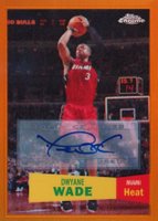 2007 Topps Chrome #3 Dwyane Wade 1957-58 Variation Autograph-Orange Refractor Basketball Card