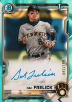 2021 Bowman Draft #BDC172 Sal Frelick Chrome-Aqua Lava Refractor Baseball Card