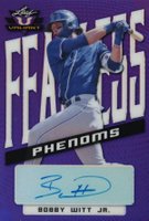 2021 Leaf Valiant Fearless Phenoms Autographs #FPBWJ Bobby Witt Jr. Purple Baseball Card