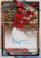 2024 Bowman Chrome Prospect Autographs #CPAAS Adolfo Sanchez Refractor Baseball Card