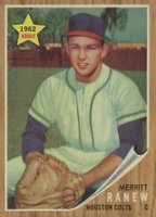 1962 Topps #156GT Merritt Ranew Green Tint Baseball Card