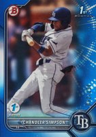 2022 Bowman Draft 1st Edition #26 Chandler Simpson Blue Foil Baseball Card