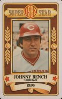 1982 Perma-Graphics Super Star Credit Cards # Johnny Bench Baseball Card