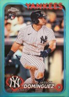 2024 Topps Chrome #89 Jasson Dominguez Aqua Refractor Baseball Card