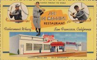 1941 Curteich Postcard # Joe DiMaggio's Restaurant Vince/Joe/Dom Baseball Card