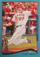 2014 Topps #1 Mike Trout Blue Walmart Border Baseball Card