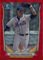 2014 Bowman Draft Picks #CDP7 Michael Conforto Red Wave Refractor Baseball Card