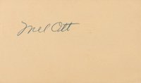 1999 Hall of Fame Autographs # Mel Ott Postcard Baseball Card