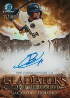 2024 Bowman Gladiators of the Diamond Autographs #GDAJCH Jackson Chourio Gold Baseball Card