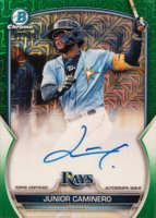 2023 Bowman Mega Box Chrome Prospect Autographs #JC Junior Caminero Green Baseball Card