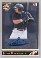 2020 Leaf Ultimate Draft 1992 Clear Autographs #ULDJD1 Jasson Dominguez Silver Spectrum Baseball Card