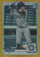 2020 Bowman Draft #BD188 Julio Rodriguez Chrome-Gold Refractor Baseball Card