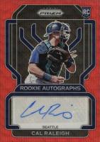 2022 Panini Prizm Rookie Autographs #RACR Cal Raleigh Red Wave Prizm Baseball Card