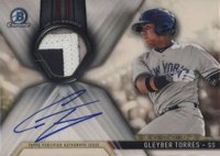 2017 Bowman Chrome Autograph Relics #CARGT Gleyber Torres Superfractor 1/1 Baseball Card