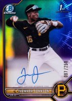 2022 Bowman Draft Chrome Draft Pick Autographs #CDATJ Termarr Johnson Purple Refractor Baseball Card