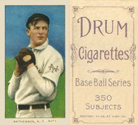 1909 White Borders Drum 350 #307 Christy Mathewson Dark Cap Baseball Card