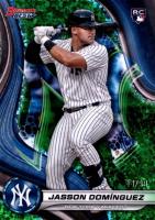 2024 Bowman's Best #44 Jasson Dominguez Green Mini Diamond Baseball Card