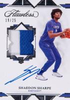 2022 Panini Flawless Collegiate Signature Prime Materials #SHA Shaedon Sharpe Basketball Card
