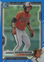 2021 Bowman Draft #BDC175 Gunnar Henderson Chrome-Blue Refractor Baseball Card