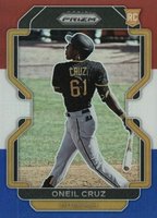 2022 Panini Prizm #118 Oneil Cruz Red/White/Blue Prizm Baseball Card