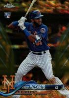 2018 Topps Chrome #60 Amed Rosario Batting-Gold Wave Refractor Baseball Card