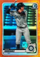 2020 Bowman Draft #BD188 Julio Rodriguez Chrome-Orange Refractor Baseball Card