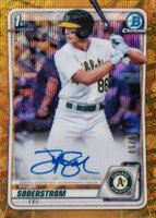 2020 Bowman Draft Chrome Draft Picks Autographs #CDATS Tyler Soderstrom Gold Wave Refractor Baseball Card