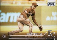 2022 Topps Stadium Club #2 Bobby Witt Jr. Chrome-Gold Minted Baseball Card