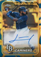 2024 Topps Gilded Collection Topps Chrome Gold Autographs #CGAJCA Junior Caminero Blue/Gold Baseball Card