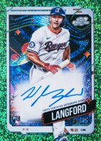 2024 Topps Chrome Cosmic Cosmic Chrome Autographs #WL Wyatt Langford Green Space Dust Refractor Baseball Card