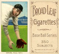 1909 White Borders Broadleaf 350  #139 Mickey Doolan Fielding Baseball Card