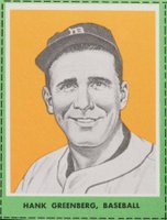1963 KTAV Publishing Jewish Sports Champions-Hand Cut # Hank Greenberg Dotted Line Baseball Card
