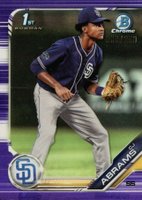 2019 Bowman Draft #BDC85 CJ Abrams Chrome-Fielding-Purple Refractor Baseball Card