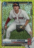 2021 Bowman Mega Box Chrome #BCP71 Blaze Jordan Yellow Refractor Baseball Card