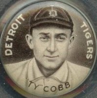 1910 Sweet Caporal Pins # Ty Cobb Small Letters Baseball Card