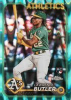 2024 Topps Chrome #5 Lawrence Butler Aqua Raywave Baseball Card