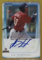 2011 Bowman Chrome Prospects #BCP92 J.D. Martinez Gold Refractor-Autograph Baseball Card