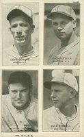 1937 Four-on-one Exhibits # Cronin/Ferrell/Foxx/Grove Baseball Card