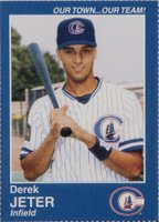 1995 Columbus Clippers Yearbook # Derek Jeter Perforated Baseball Card