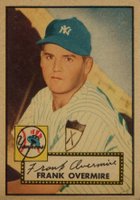 1952 Topps #155g Frank Overmire Gray back Baseball Card