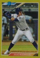 2020 Bowman Heritage Chrome Prospects #ROD Julio Rodriguez Gold Refractor Baseball Card