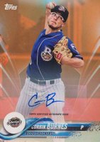 2018 Topps Pro Debut #7 Corbin Burnes Autograph-Orange Baseball Card