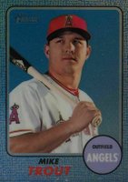 2017 Topps Heritage  #450 Mike Trout Chrome-Blue Refractor Baseball Card