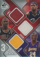 2009 SP Game Used 3 Star Swatches #3SJBJ Kobe Bryant/LeBron James/Michael Jordan Basketball Card