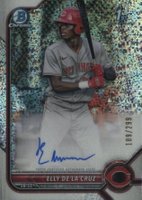 2022 Bowman Chrome Prospect Autographs #CPAED Elly de La Cruz Speckle Refractor Baseball Card