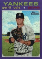 2020 Topps Heritage #501 Gerrit Cole Chrome-Purple Refractor Baseball Card