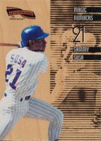 1996 Pinnacle/Aficionado Magic Numbers #10 Sammy Sosa Sample Baseball Card